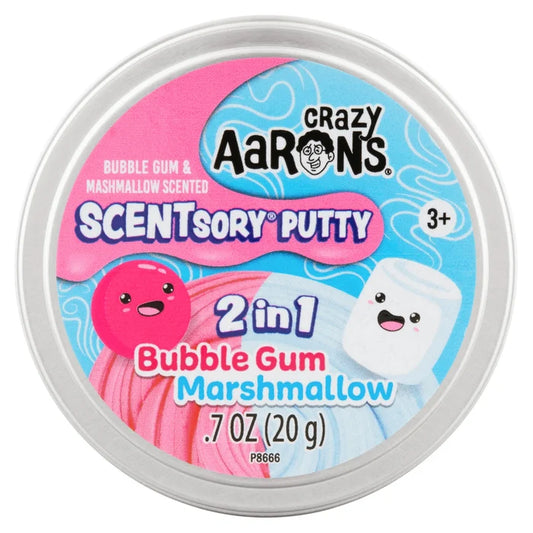 Crazy Aarons SCENTsory® Duos Bubblegum/Marshmallow Medium 2.75 Inch Thinking Putty Tin